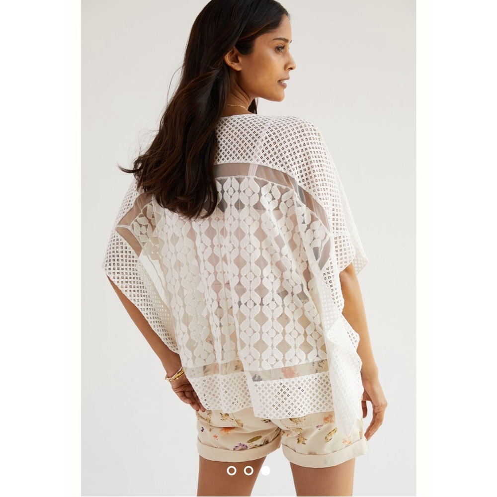 Anthropologie Cropped Lace Poncho NWT One Size Fits All - Picture 3 of 15
